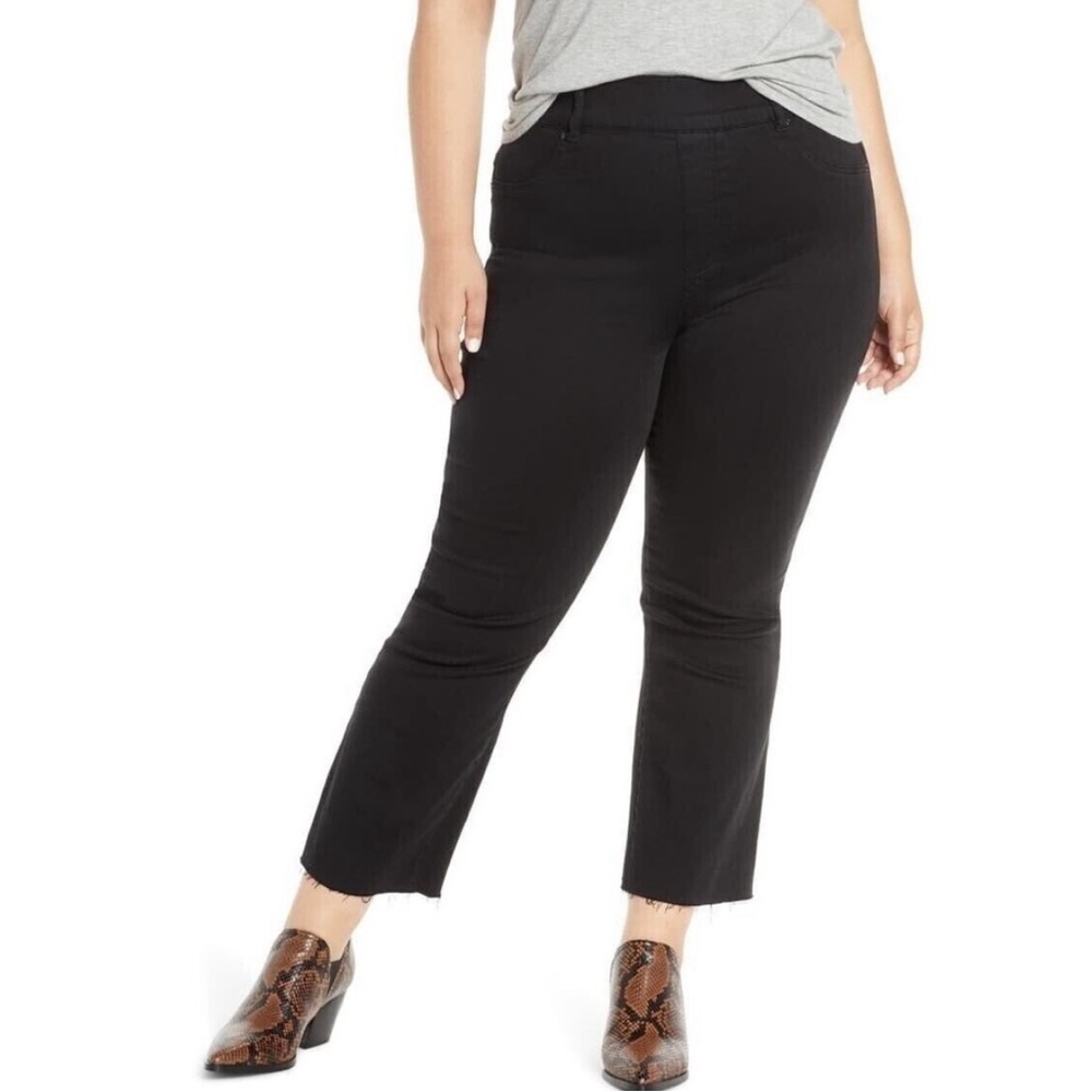 SPANX pull on Cropped Denim kick Flare Capri jeans plus size 2X black